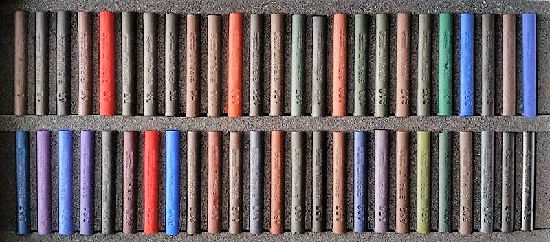 Ensemble de 50 pastels Sombre