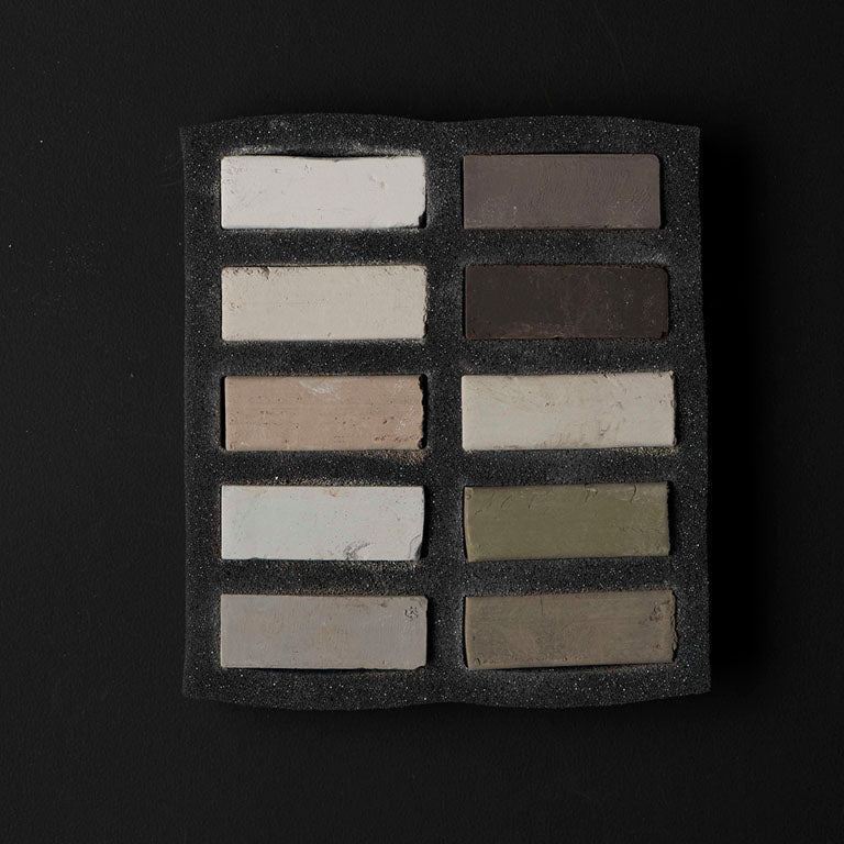 Ensemble de 10 pastels carrés TendOcre TerOcre d'OmbOcre