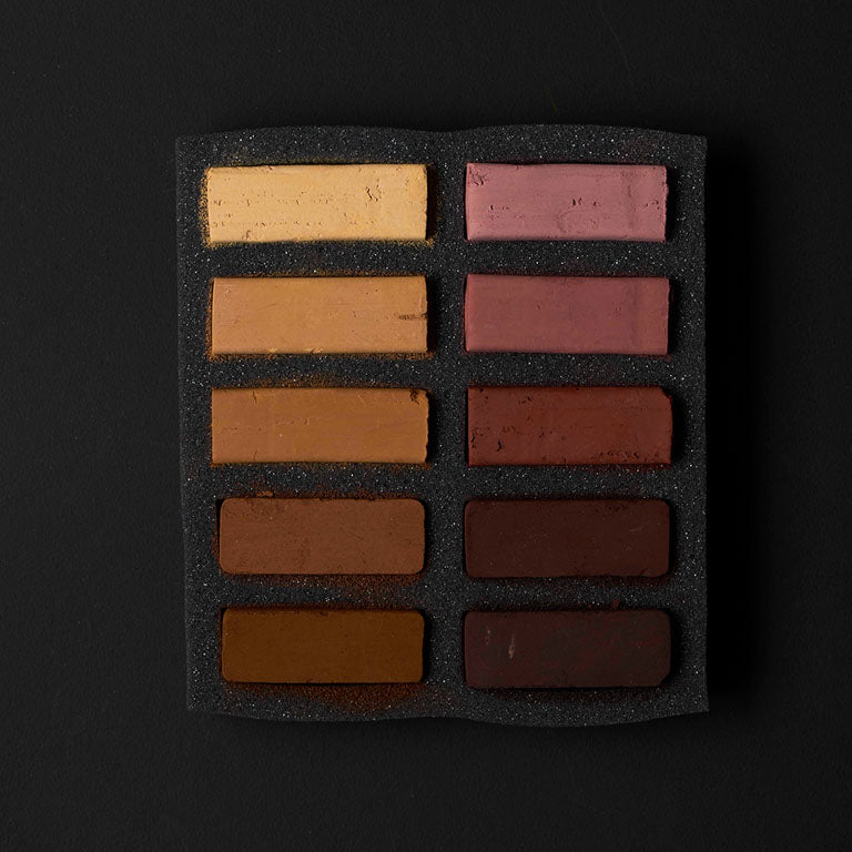Ensemble de 10 pastels carrés TendOcre TerOcre Australienne