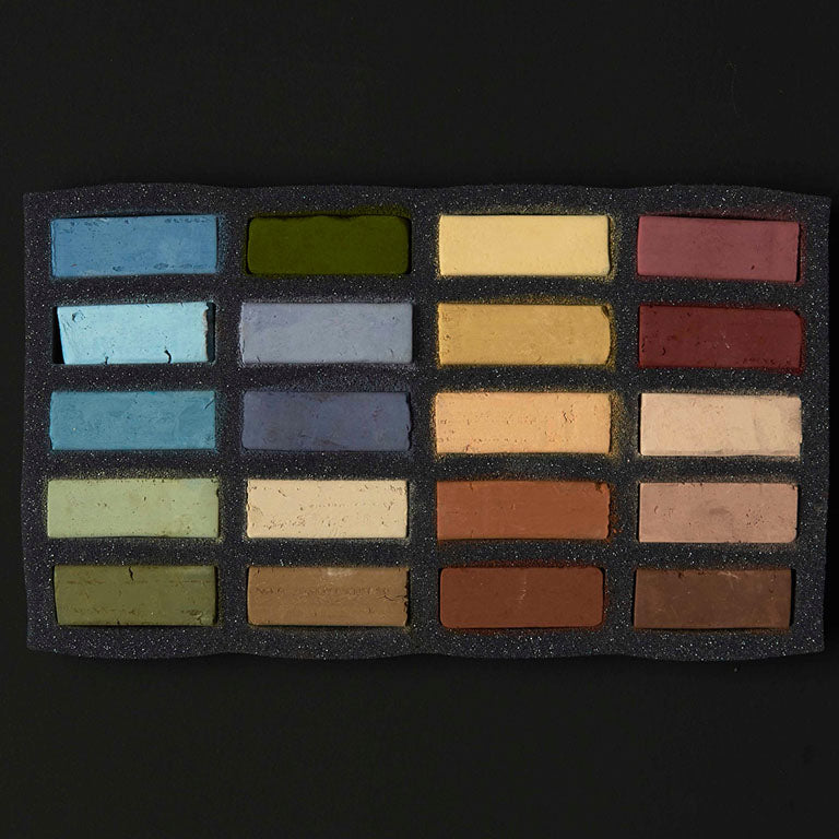 Ensemble de 20 pastels carrés TendOcre Ensemble Paysage Aride