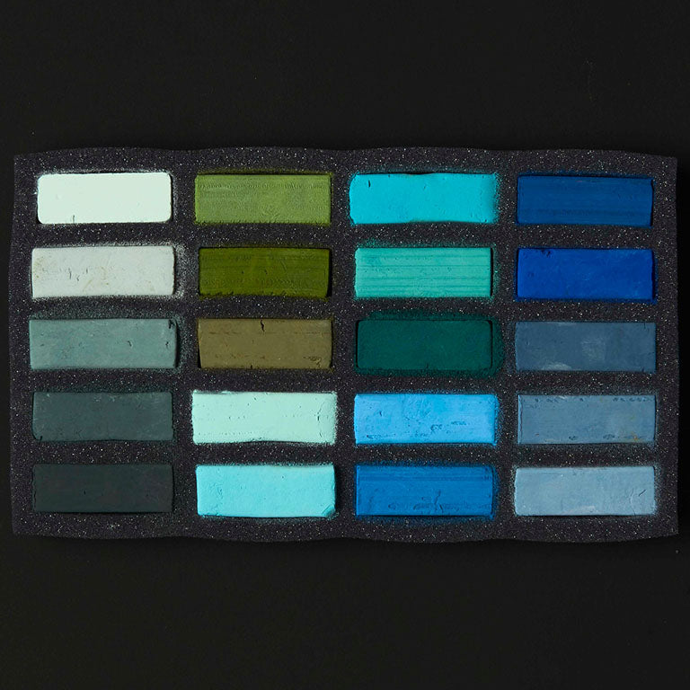 Ensemble de 20 pastels carrés TendOcre Ensemble Paysage Tempéré