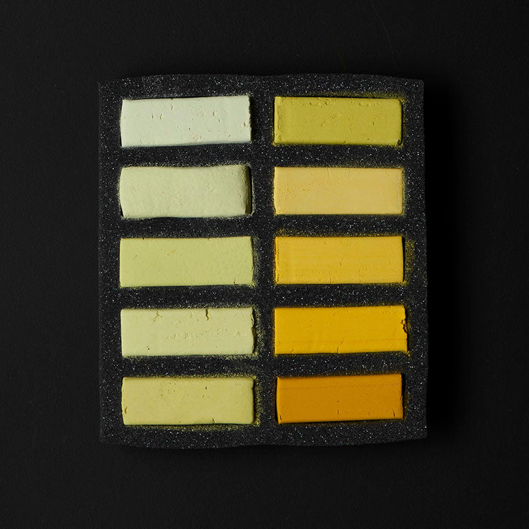 Ensemble de 10 pastels carrés TendOcre Jaune