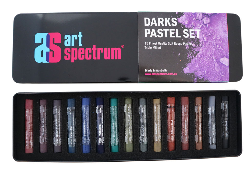 Boite de 15 pastels foncé
