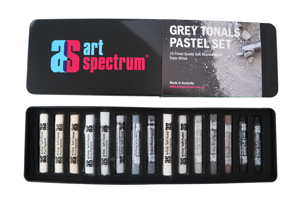 Ensemble de 15 Pastels Gris Tonal