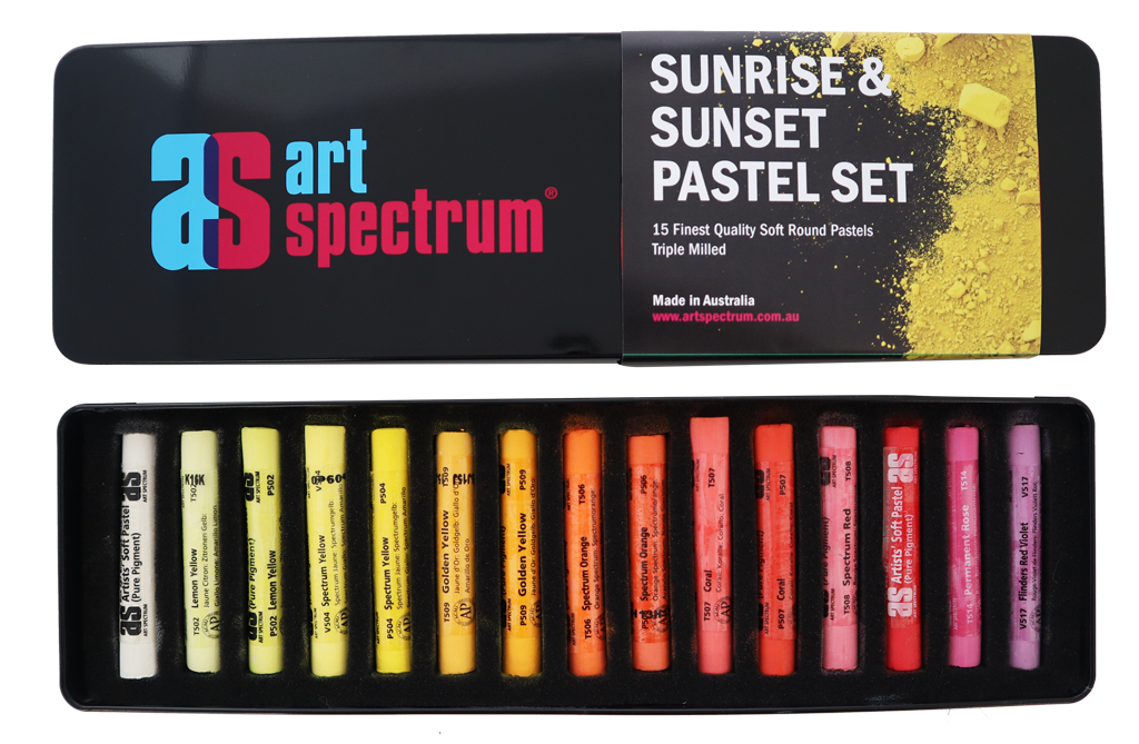 Ensemble de 15 Pastels Coucher et lever de soleil
