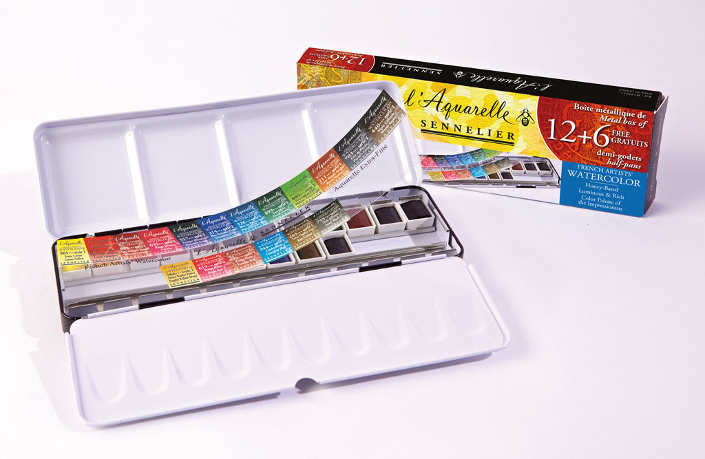 Ensemble de 18 aquarelles DEMIE Palettes