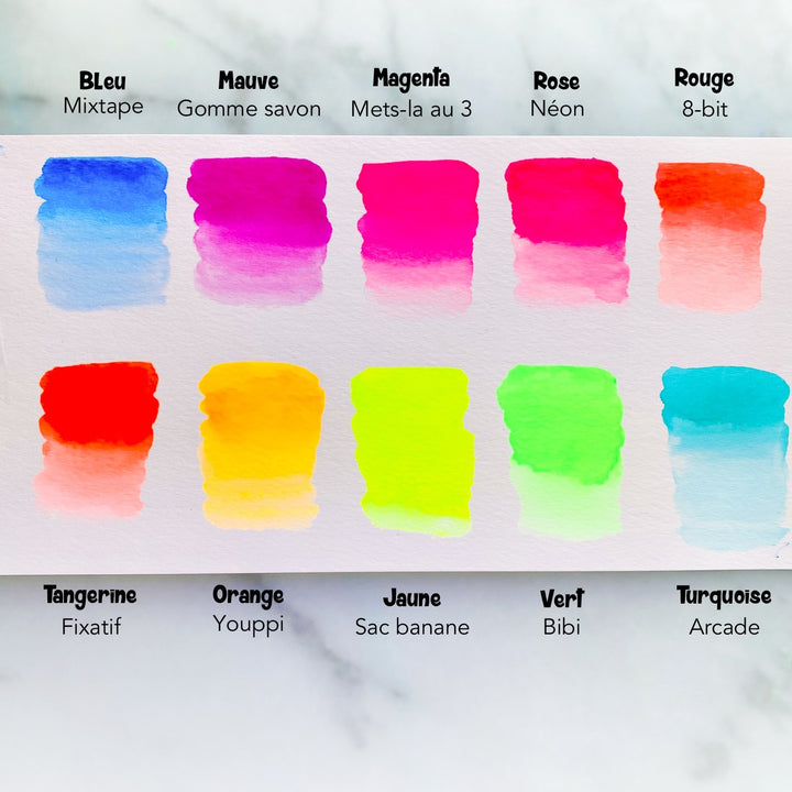 Aquarelles Fluorescentes | Pop Pigments