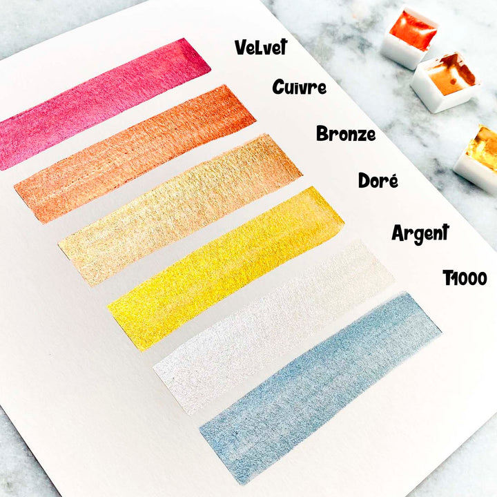 Charte de couleurs - Coffret collection Métalliques | Pop Pigments