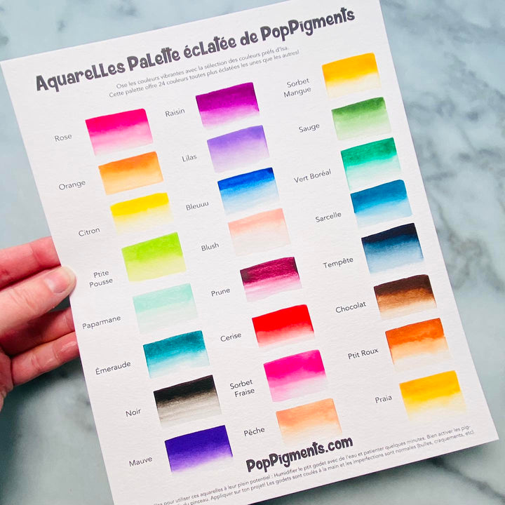 Charte de couleurs- Palette Éclatée de Pop Pigments