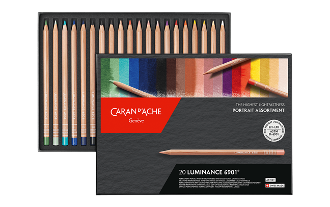Ensemble Portrait - 20 crayons de couleur Luminance Caran D'Ache