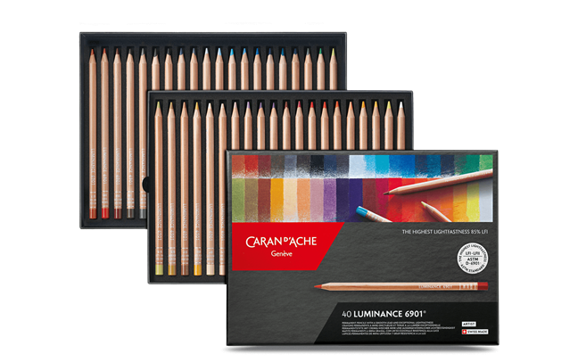 Ensemble de 40 crayons de couleur Luminance Caran D'Ache