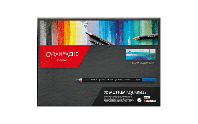 Museum Aquarelle - 20 couleurs assortiment Marine - Caran d’Ache
