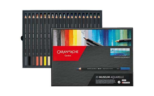 Museum Aquarelle - 20 couleurs assortiment Marine - Caran d’Ache
