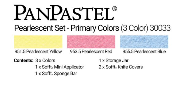 Charte de couleurs - Ensemble PanPastel - Couleurs Nacrées Primaires (3 Couleurs) - Pearlescents