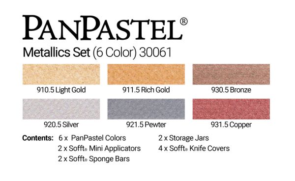 Charte de couleurs -  Ensemble PanPastel - Couleurs Métalliques (6 Couleurs)