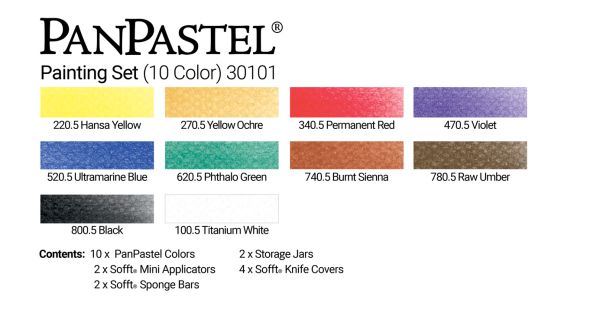 Charte de couleurs - Ensemble PanPastel - Peinture (10 Couleurs)