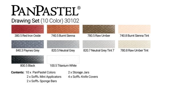 Charte de couleurs - Ensemble PanPastel - Dessin (10 Couleurs)
