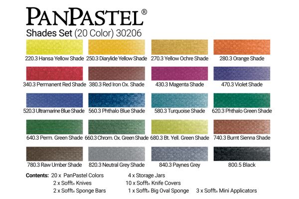 Charte des couleurs - Ensemble PanPastel - Nuances (20 Couleurs)