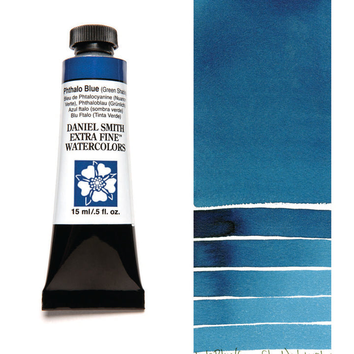 Peinture aquarelle Daniel Smith - Bleu Phthalo verdâtre - 15 ml - Série 1