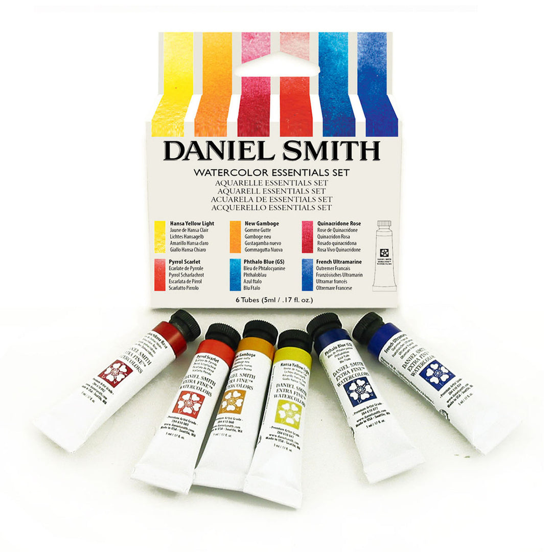 Peinture aquarelle Daniel Smith - Ensemble de 6 Tubes de 5 ml les essentiels débutant