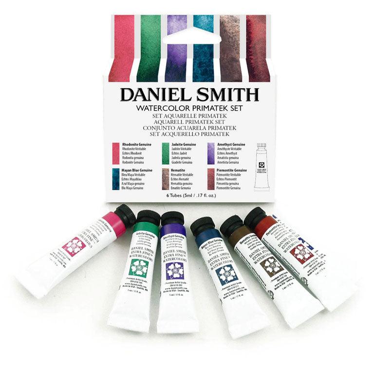 Peinture aquarelle Daniel Smith - Ensemble Primatek de 6 Tubes de 5 ml les essentiels débutant