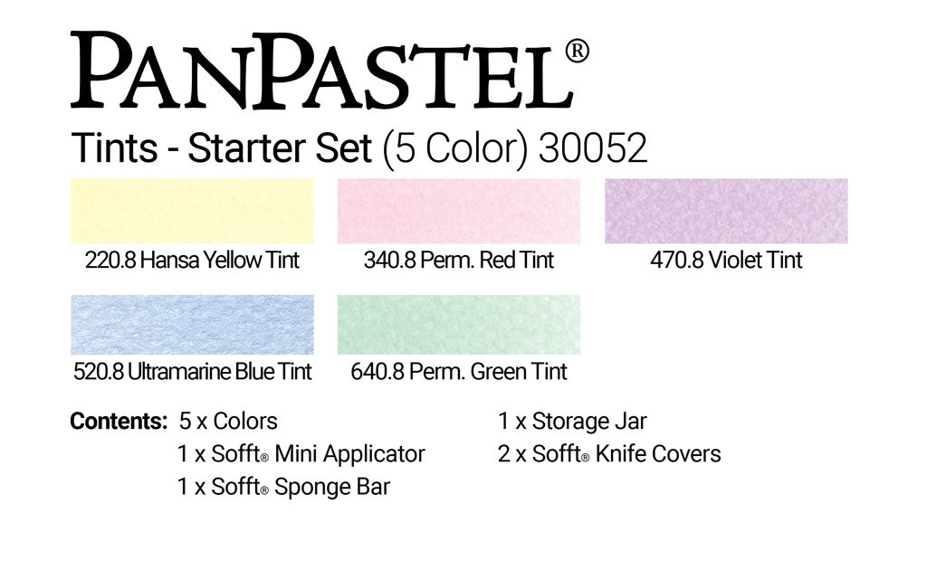 Charte de couleurs- Ensemble de Démarrage - PanPastel - Teintes (5 Couleurs)