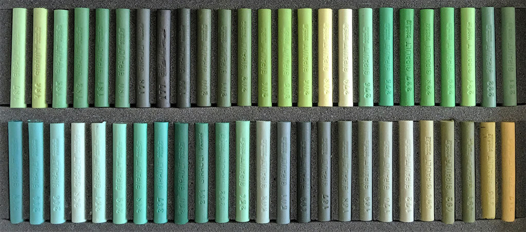 Ensemble de 50 pastels Vert