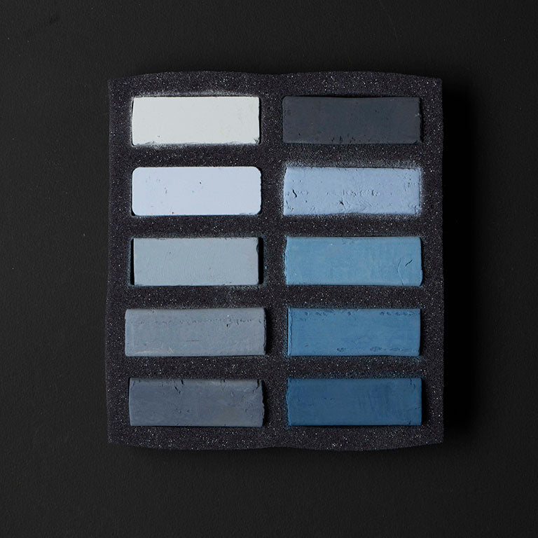 Ensemble de 10 pastels carrés TendOcre Gris Froid