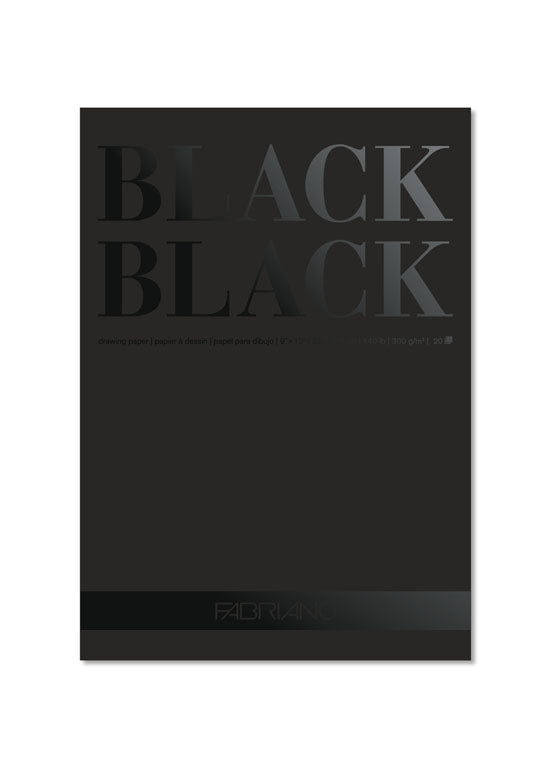 Phette de 20 feuilles de papier Noir Tizano 9`` X 12`` 300 gms