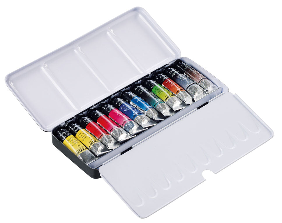 Ensemble de 12 tubes d'aquarelle (10 ml/tube) dans une Pochette en Metal