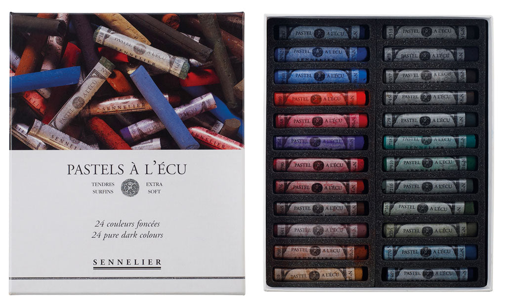 Ensemble de 24 Pastels couleurs Foncés