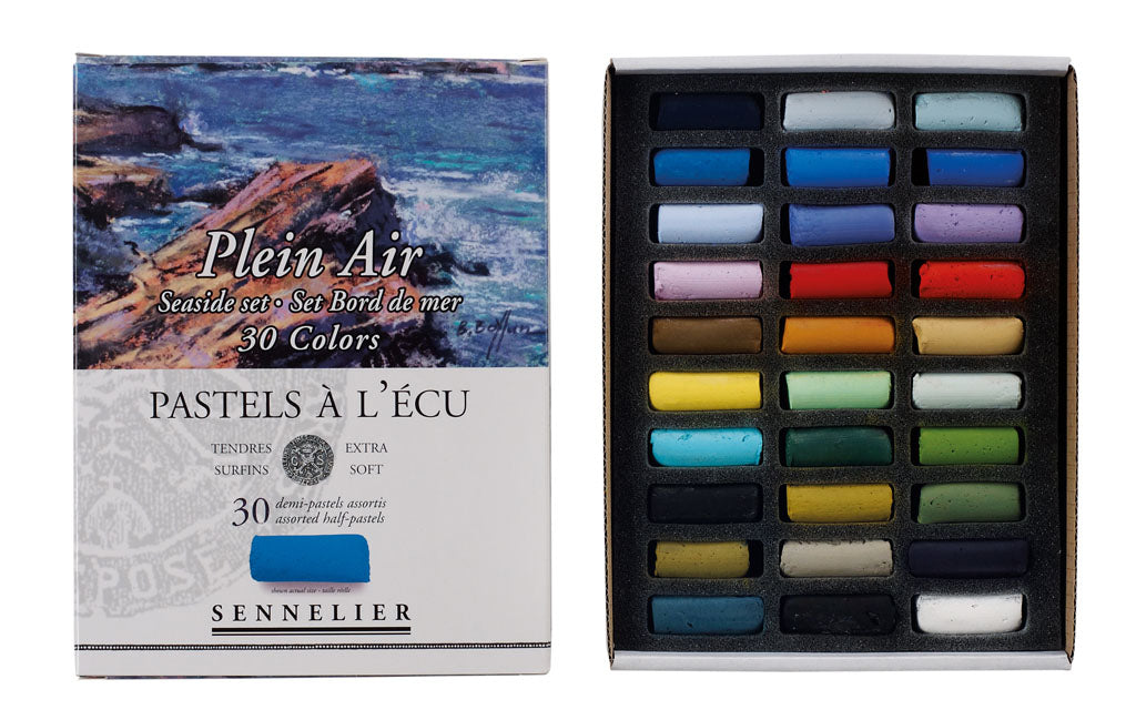 Ensemble de 30 Demi Pastels couleur Marine Boîte de carton