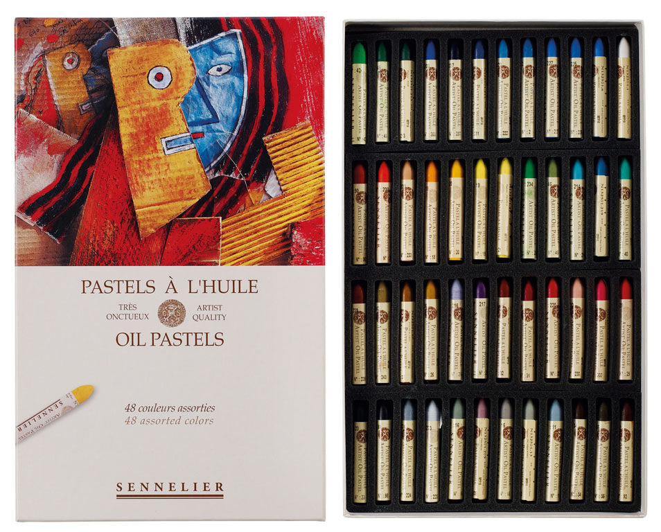 Ensemble de 48 pastels à l'huile